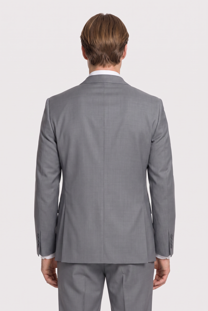 Terno Slim Italiano Lã Fria Cinza Aço - detalhe
