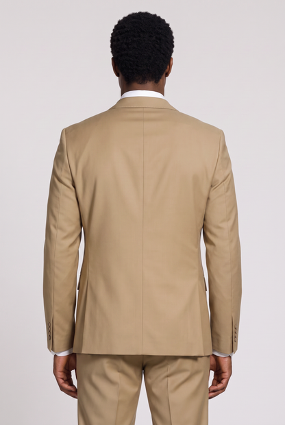 Costume Slim Italiano Lã Fria Cáqui