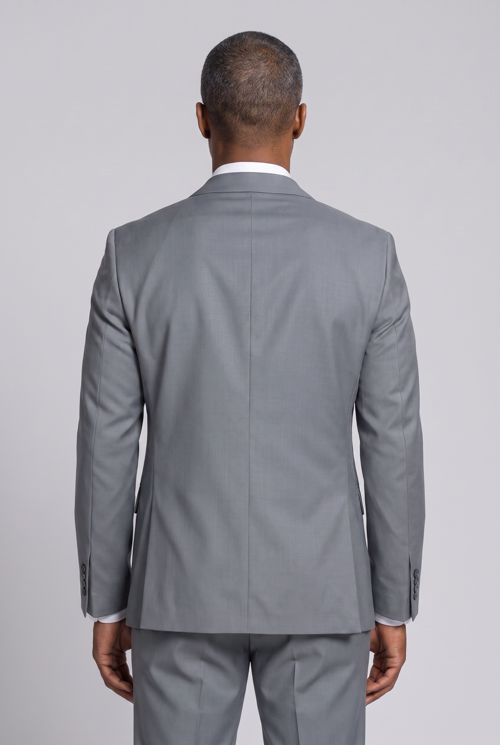 Costume Slim Italiano Lã Fria Cinza Aço