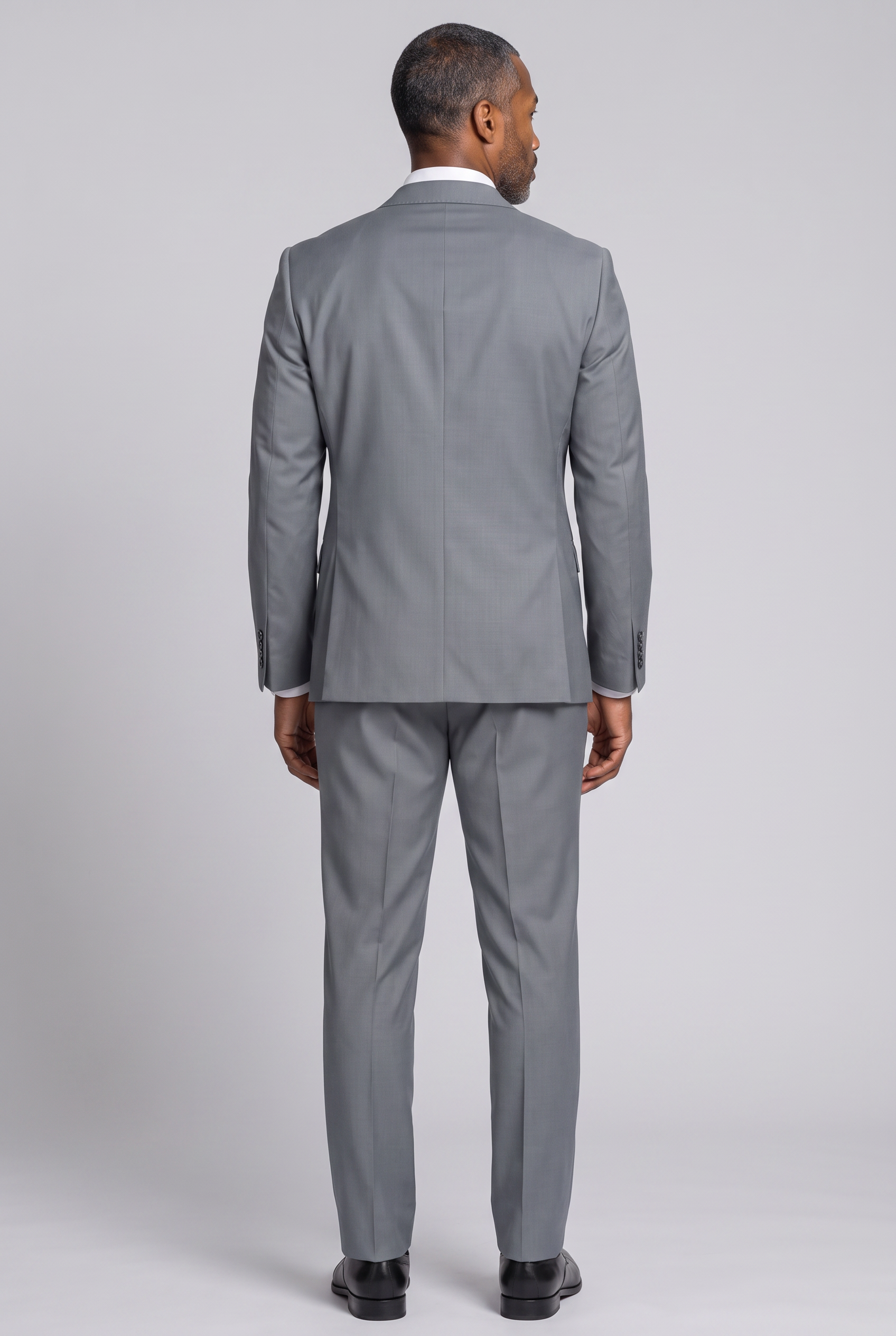 Costume Slim Italiano Lã Fria Cinza Aço - detalhe