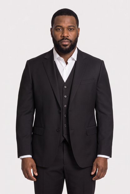 Colete Plus Size Microfibra Preto - look completo