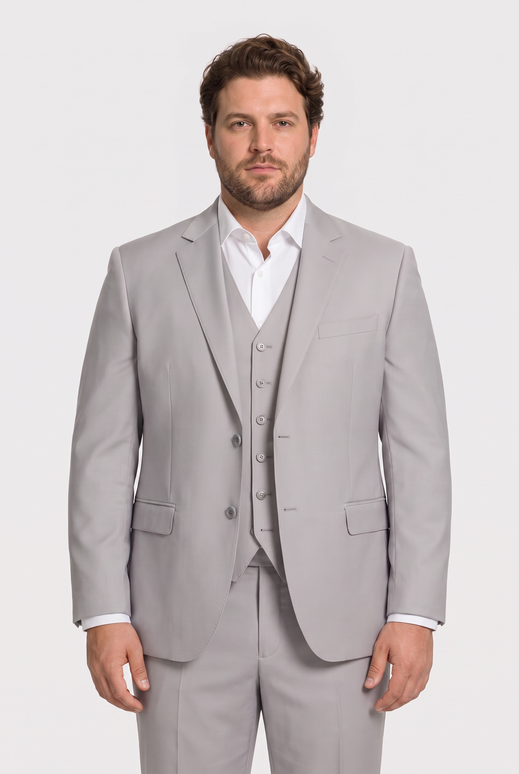 Terno Plus Size Microfibra Cinza Claro