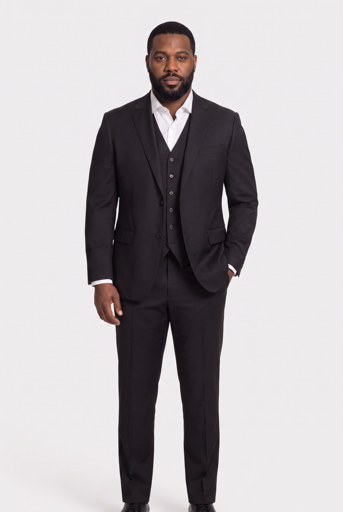 Colete Plus Size Microfibra Preto - corpo inteiro