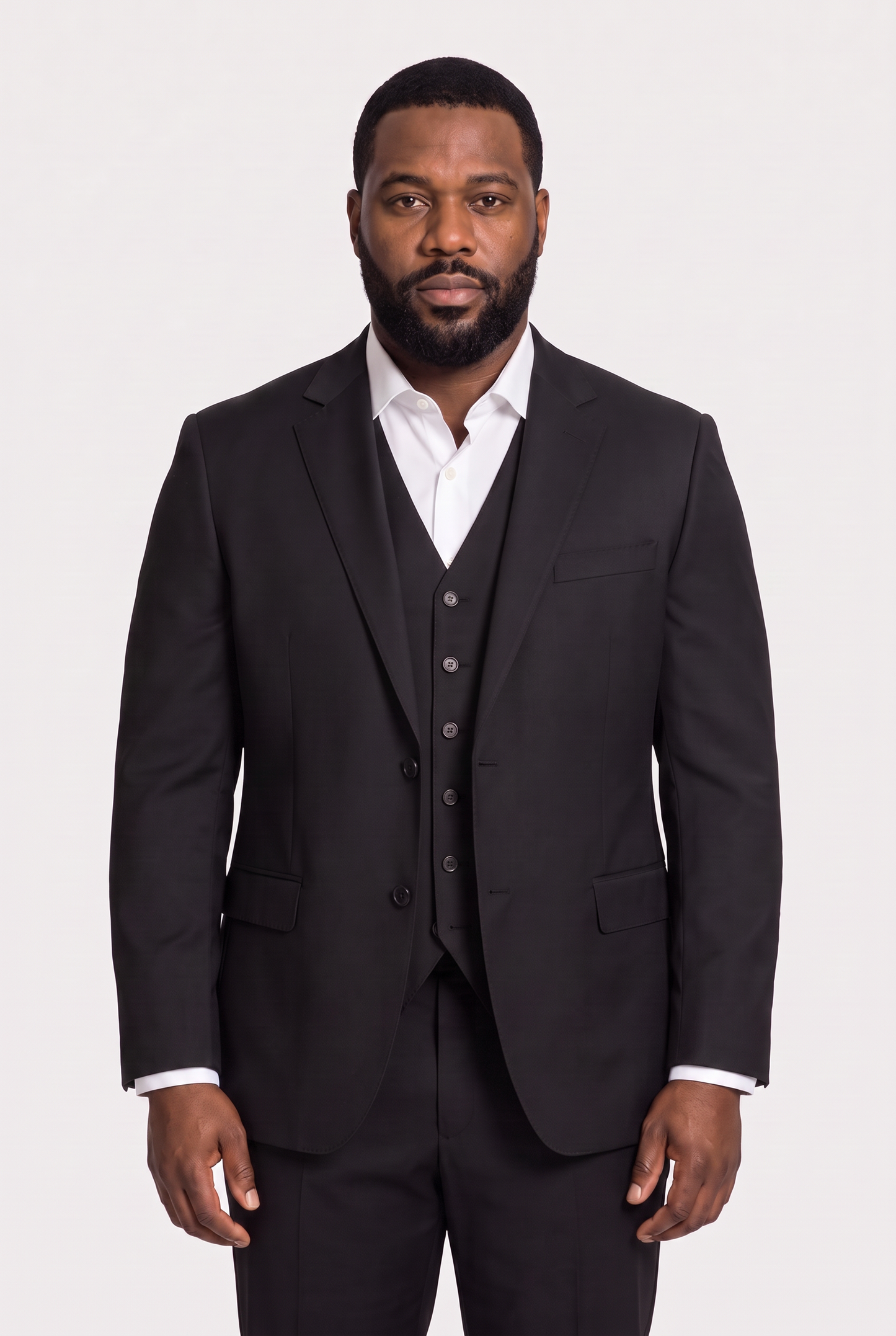 Terno Plus Size Microfibra Preto - detalhe