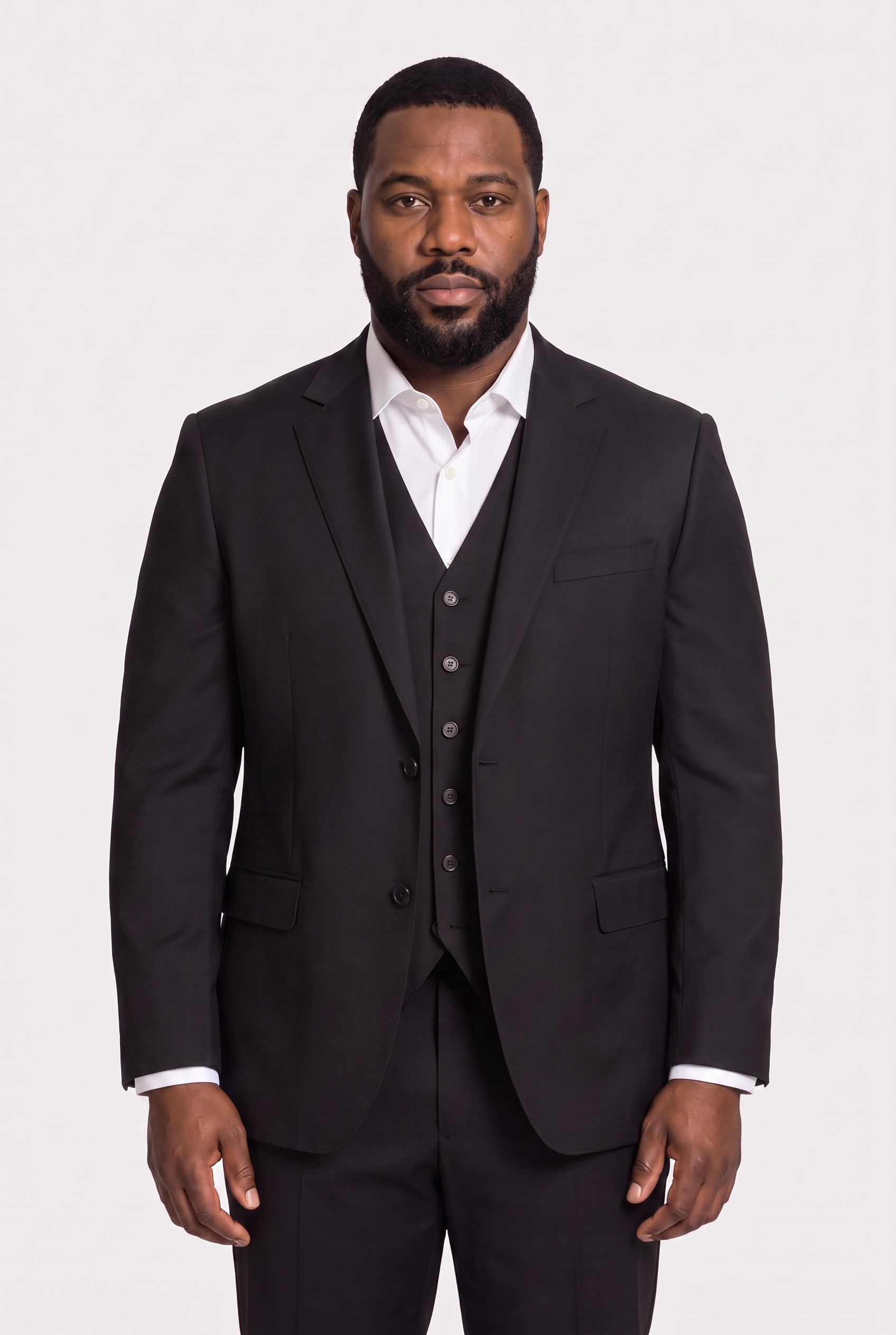 Terno Plus Size Microfibra Preto - detalhe
