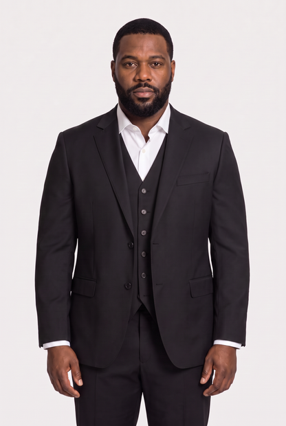 Terno Plus Size Microfibra Preto - detalhe