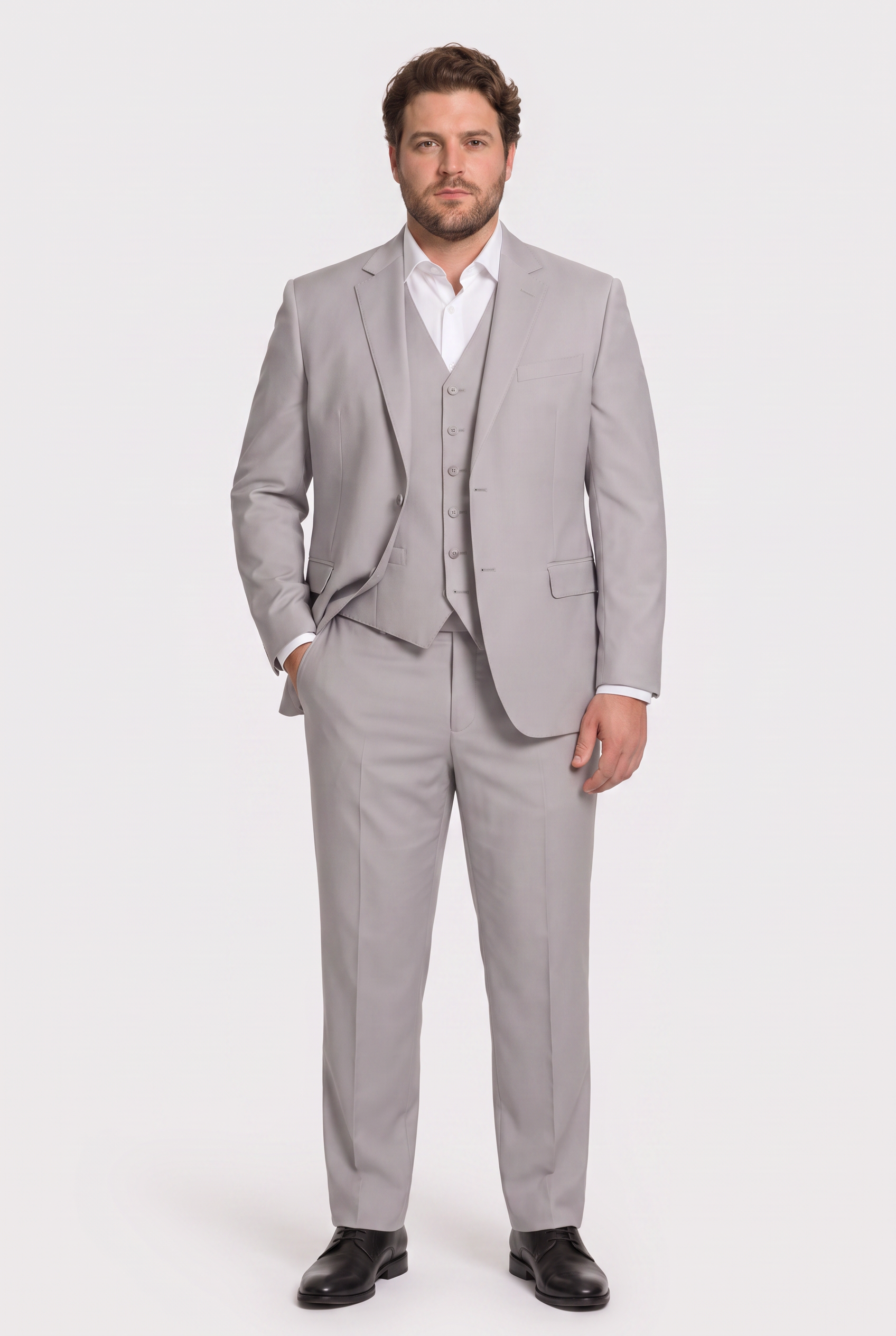Terno Plus Size Microfibra Cinza Claro