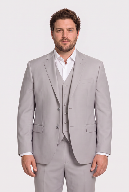 Terno Plus Size Microfibra Cinza Claro