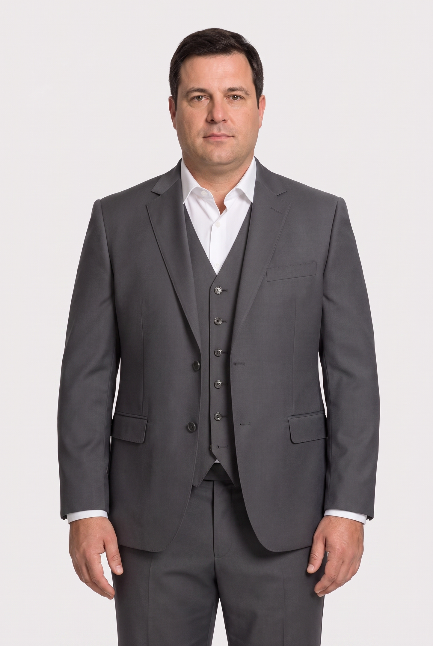 Colete Plus Size Microfibra Chumbo - look completo