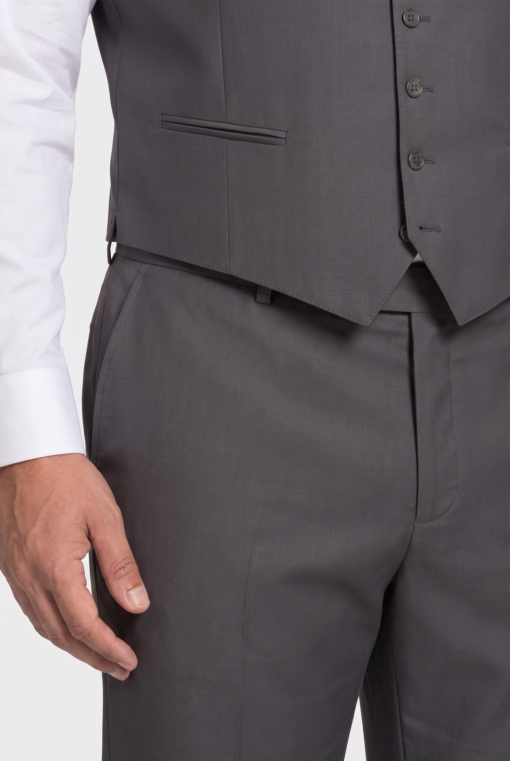 Calça Plus Size Microfibra Chumbo - caimento
