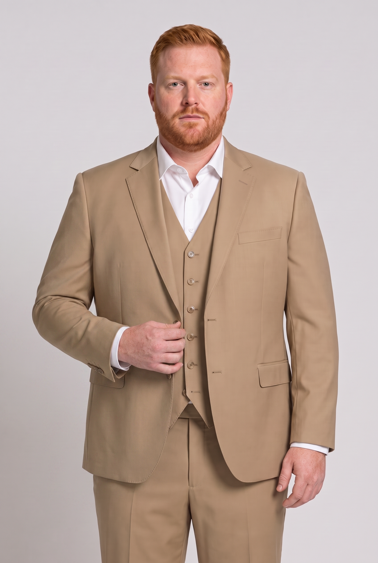 Terno Plus Size Microfibra Cáqui