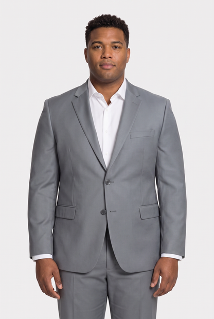 Costume Plus Size Regular Italiano Microfibra - Cinza Aço