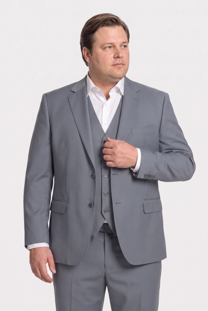 Terno Plus Size Regular Italiano Microfibra - Cinza Aço