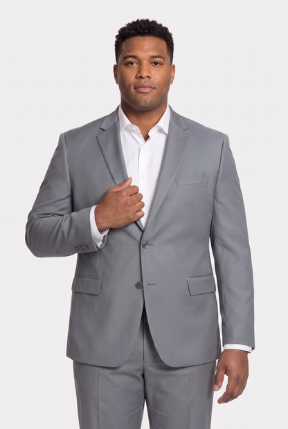 Costume Plus Size Regular Italiano Microfibra - Cinza Aço