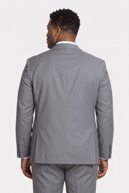 Costume Plus Size Regular Italiano Microfibra - Cinza Aço