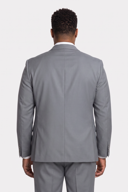 Costume Plus Size Regular Italiano Microfibra - Cinza Aço