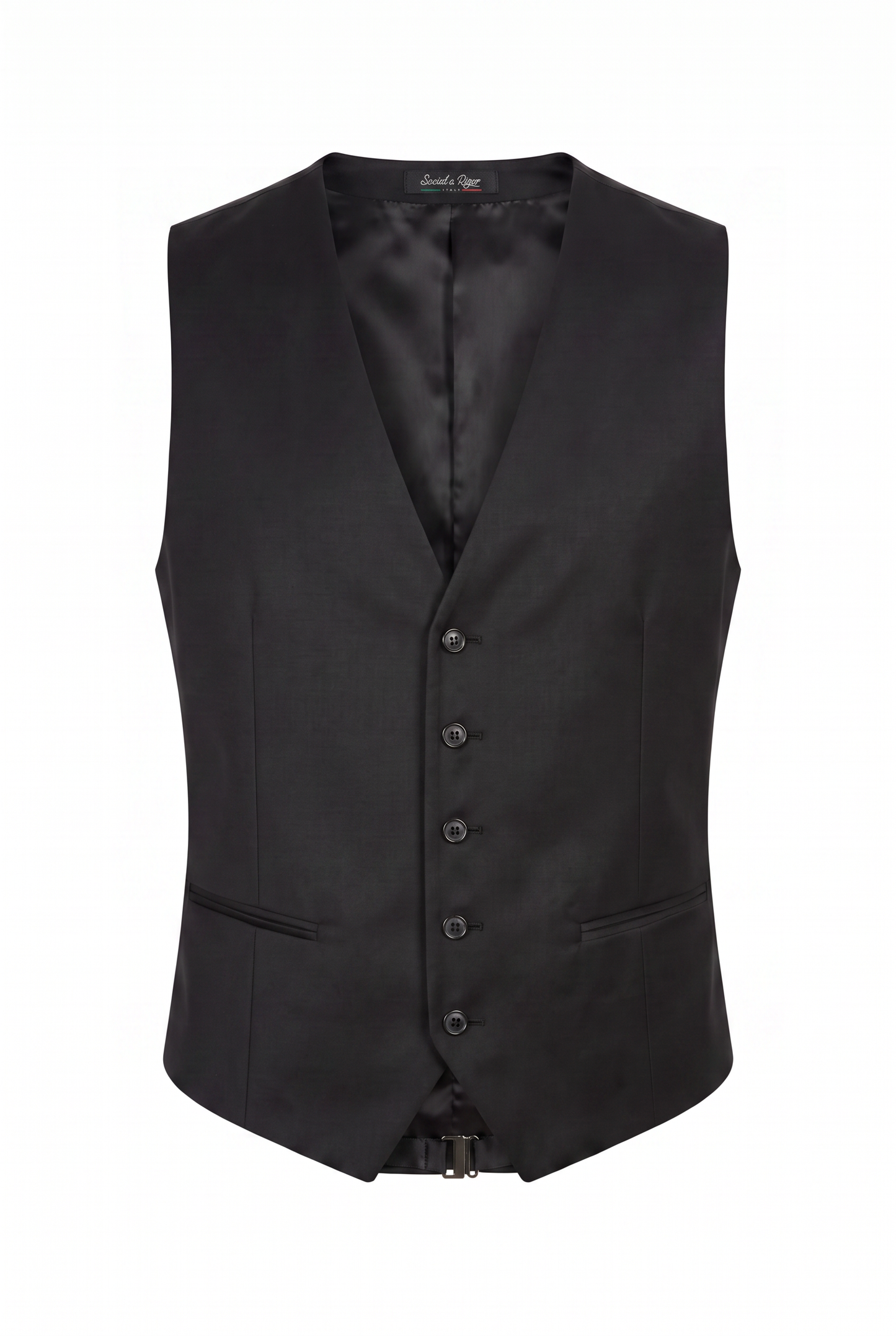 Colete Plus Size Slim Italiano Poliviscose - Preto