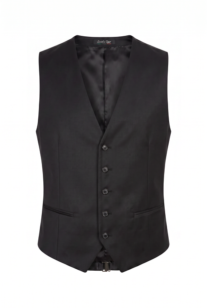 Colete Plus Size Slim Italiano Poliviscose - Preto