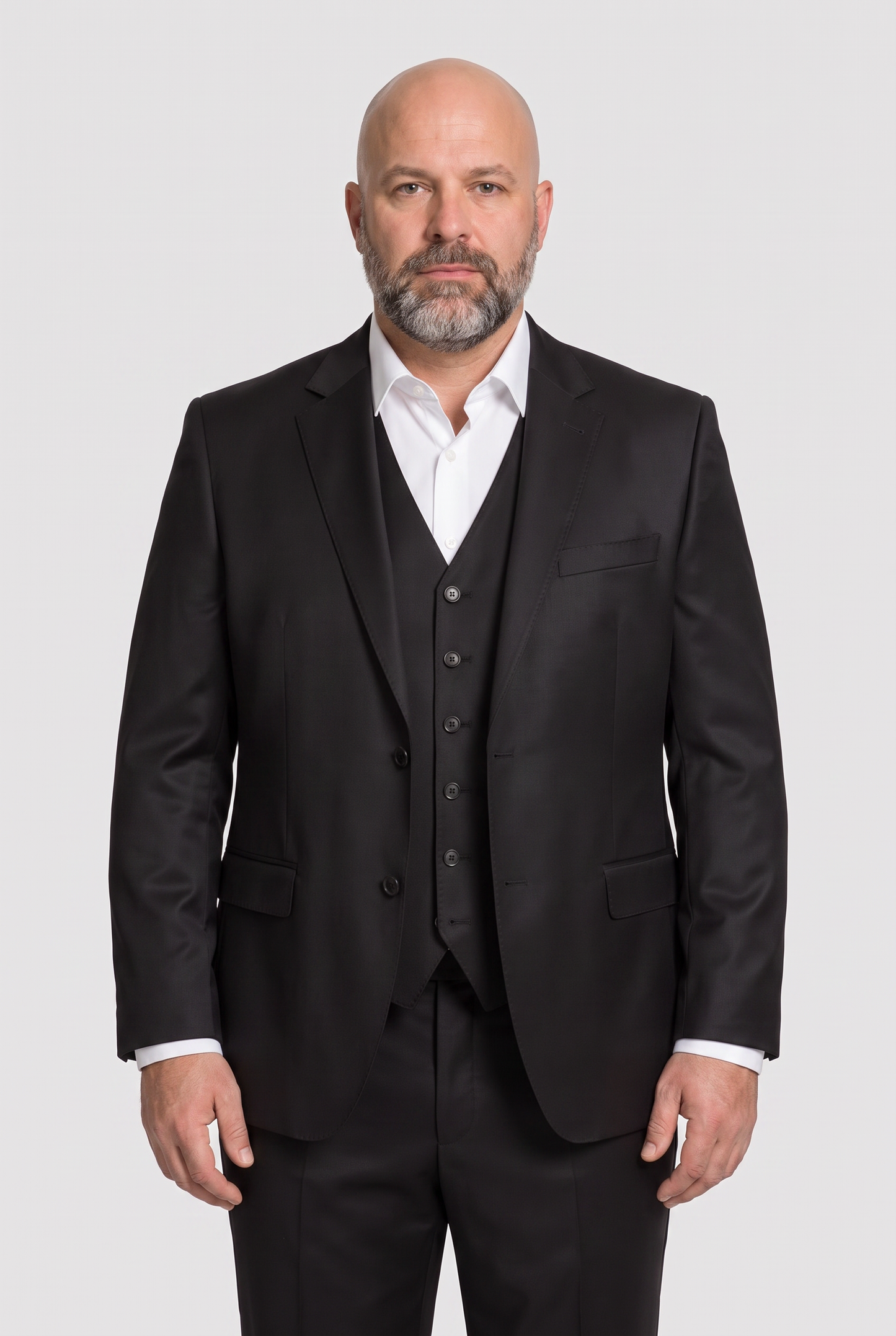 Colete Plus Size Slim Italiano Poliviscose - Preto