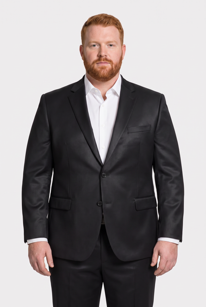 Costume Plus Size Slim Italiano Poliviscose - Preto
