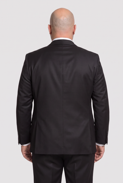 Terno Plus Size Slim Italiano Poliviscose - Preto
