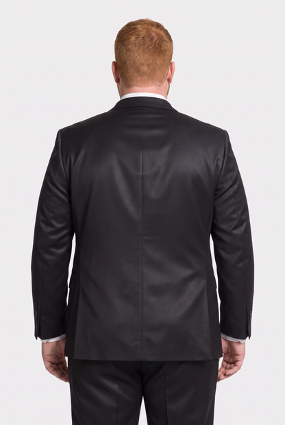 Costume Plus Size Slim Italiano Poliviscose - Preto