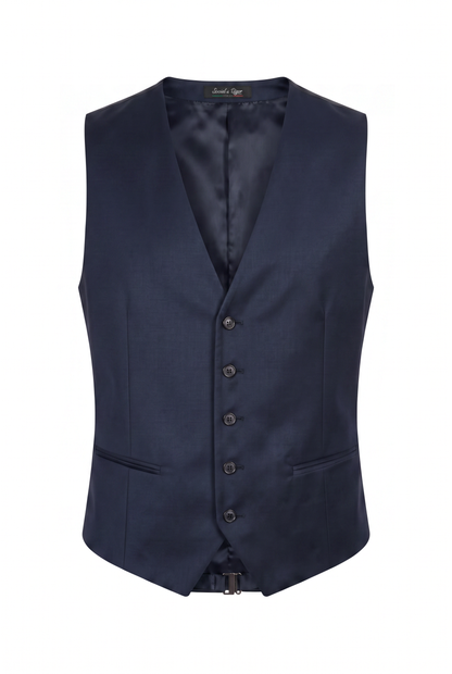 Colete Plus Size Slim Italiano Poliviscose - Azul Marinho