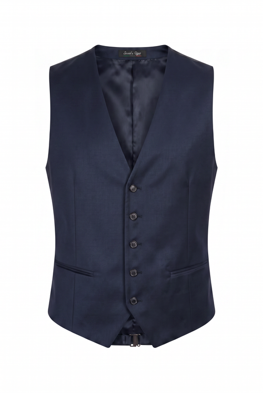 Colete Plus Size Slim Italiano Poliviscose - Azul Marinho