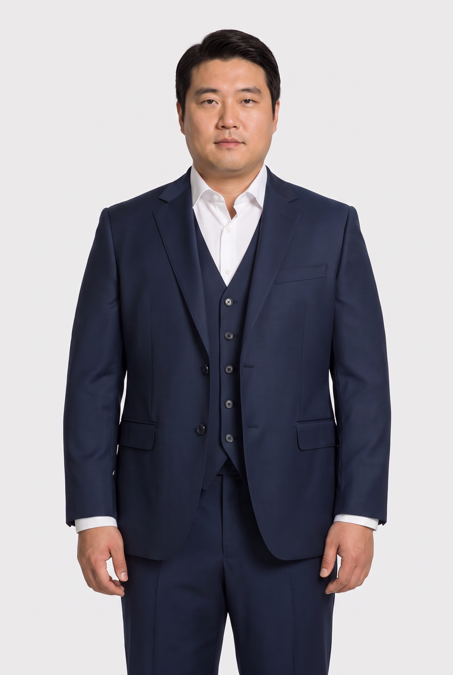 Terno Plus Size Slim Italiano Poliviscose - Azul Marinho