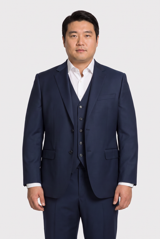 Terno Plus Size Slim Italiano Poliviscose - Azul Marinho