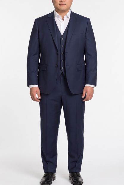 Terno Plus Size Slim Italiano Poliviscose - Azul Marinho