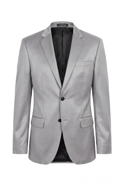 Terno Plus Size Slim Italiano Poliviscose - Cinza Claro