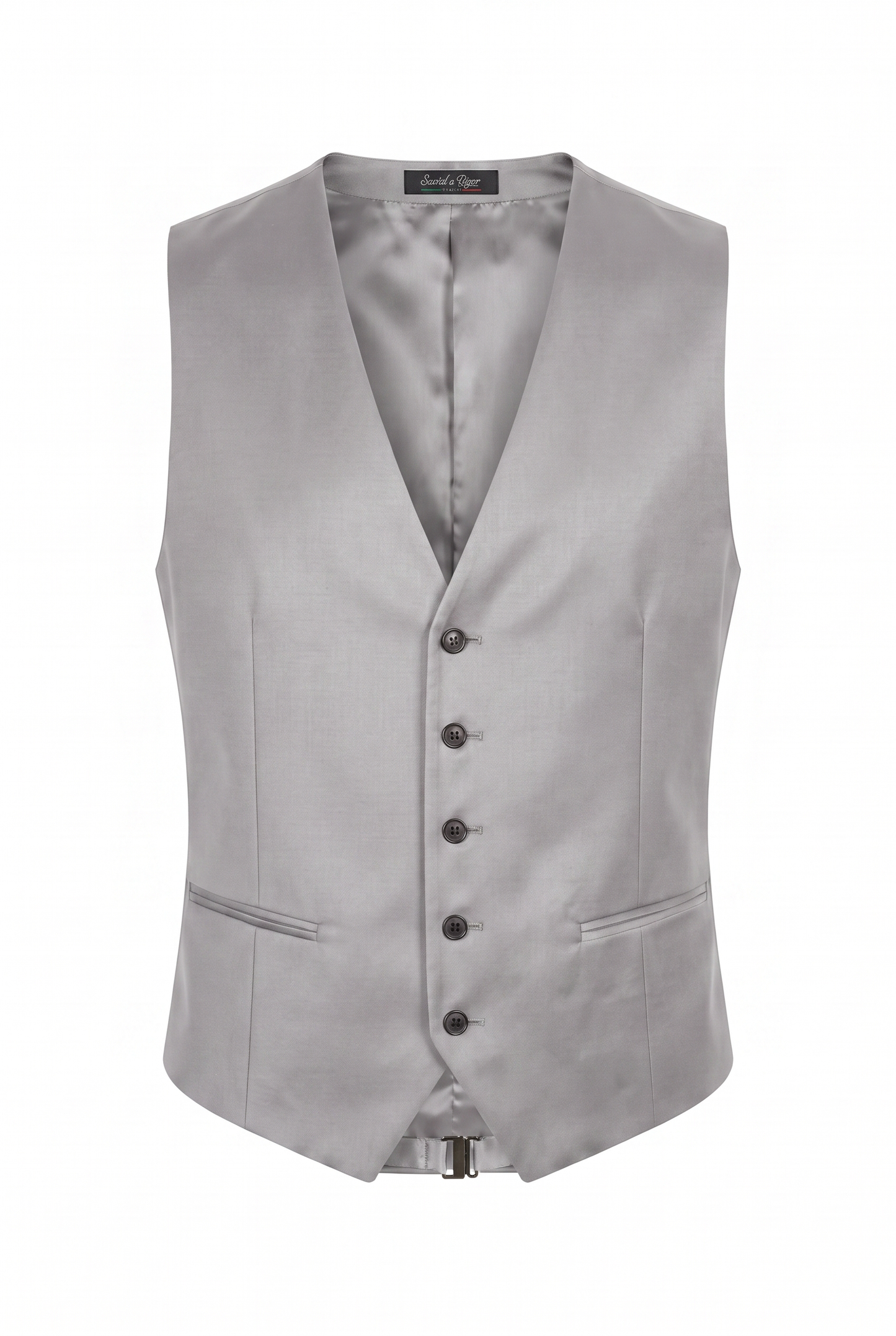 Colete Plus Size Slim Italiano Poliviscose - Cinza Claro