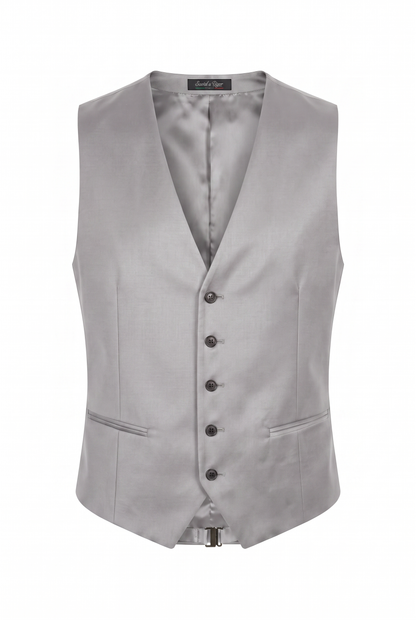 Colete Plus Size Slim Italiano Poliviscose - Cinza Claro