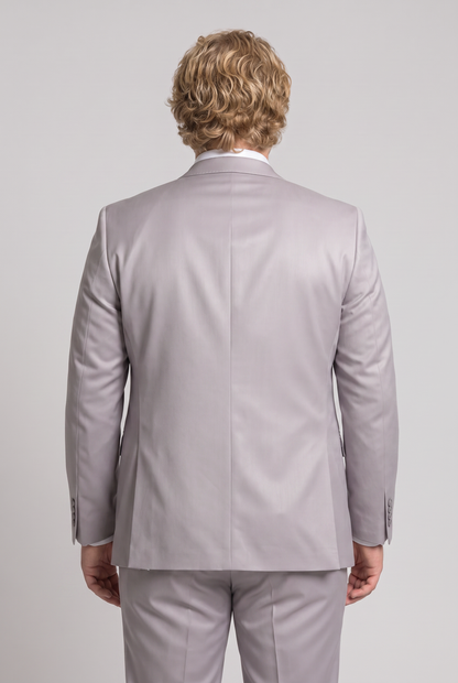 Terno Plus Size Slim Italiano Poliviscose - Cinza Claro