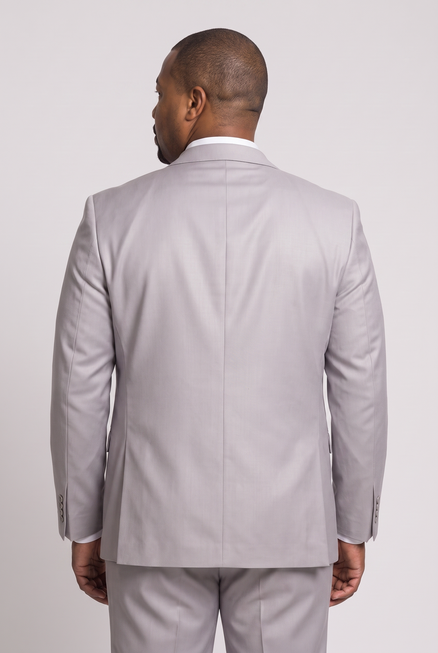 Costume Plus Size Slim Italiano Poliviscose - Cinza Claro