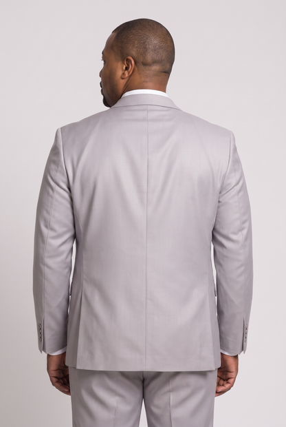 Costume Plus Size Slim Italiano Poliviscose - Cinza Claro