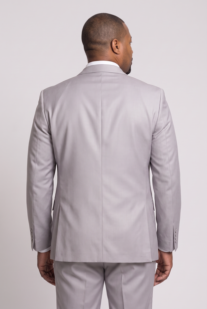 Costume Plus Size Slim Italiano Poliviscose - Cinza Claro
