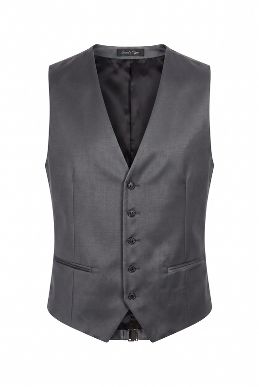 Colete Plus Size Slim Italiano Poliviscose - Chumbo