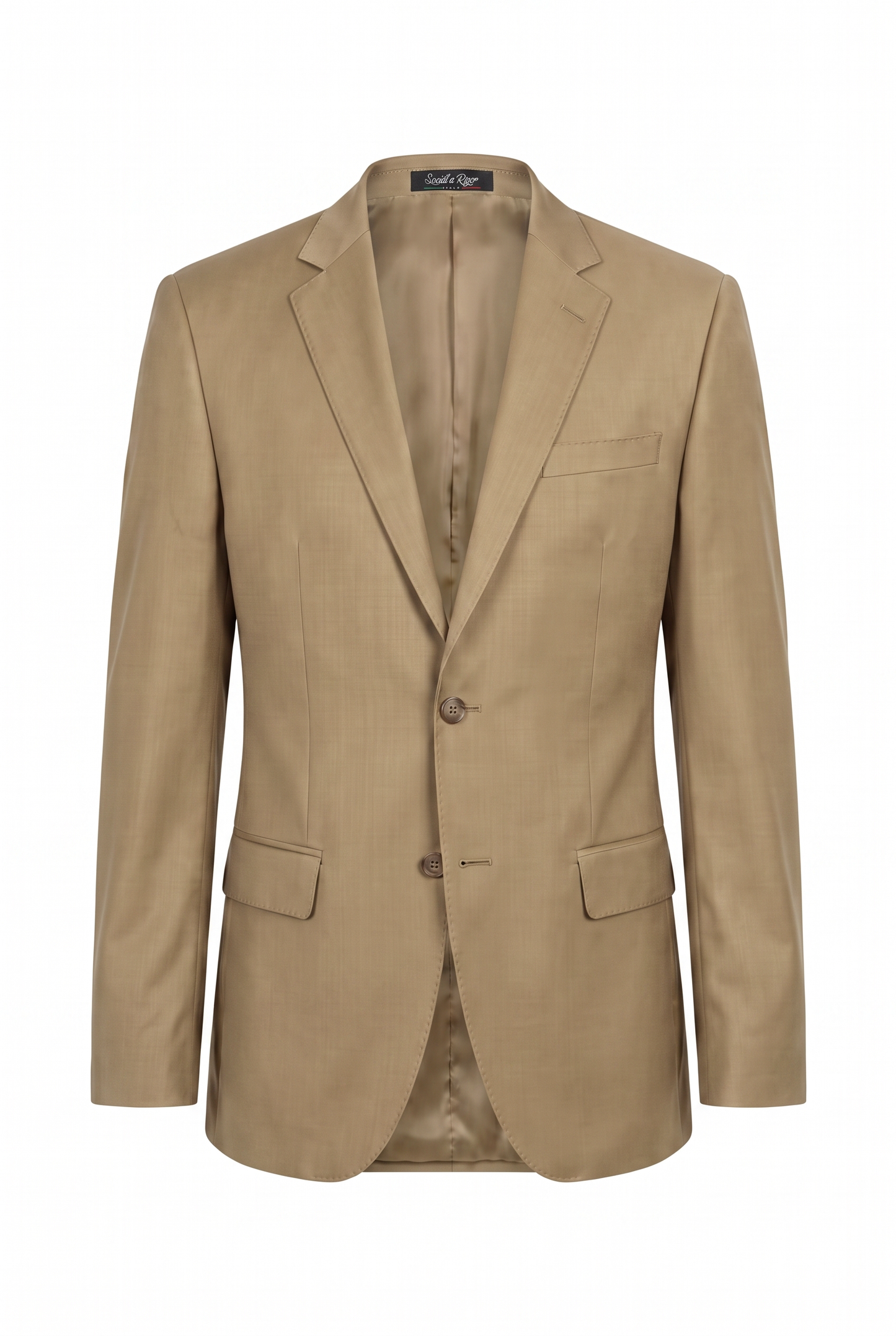 Costume Plus Size Slim Italiano Poliviscose - Cáqui