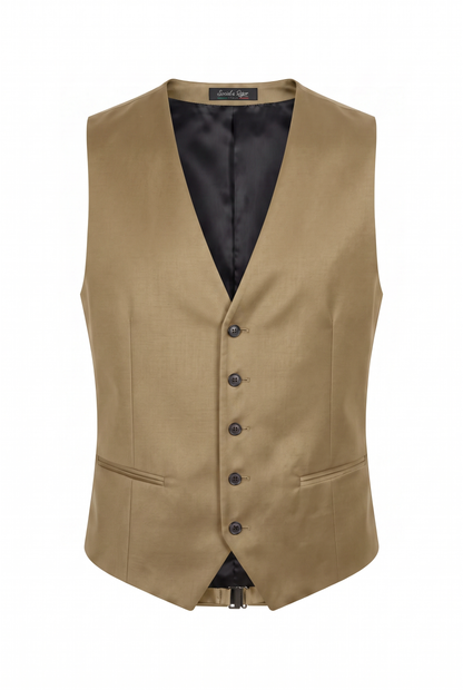 Colete Plus Size Slim Italiano Poliviscose - Cáqui