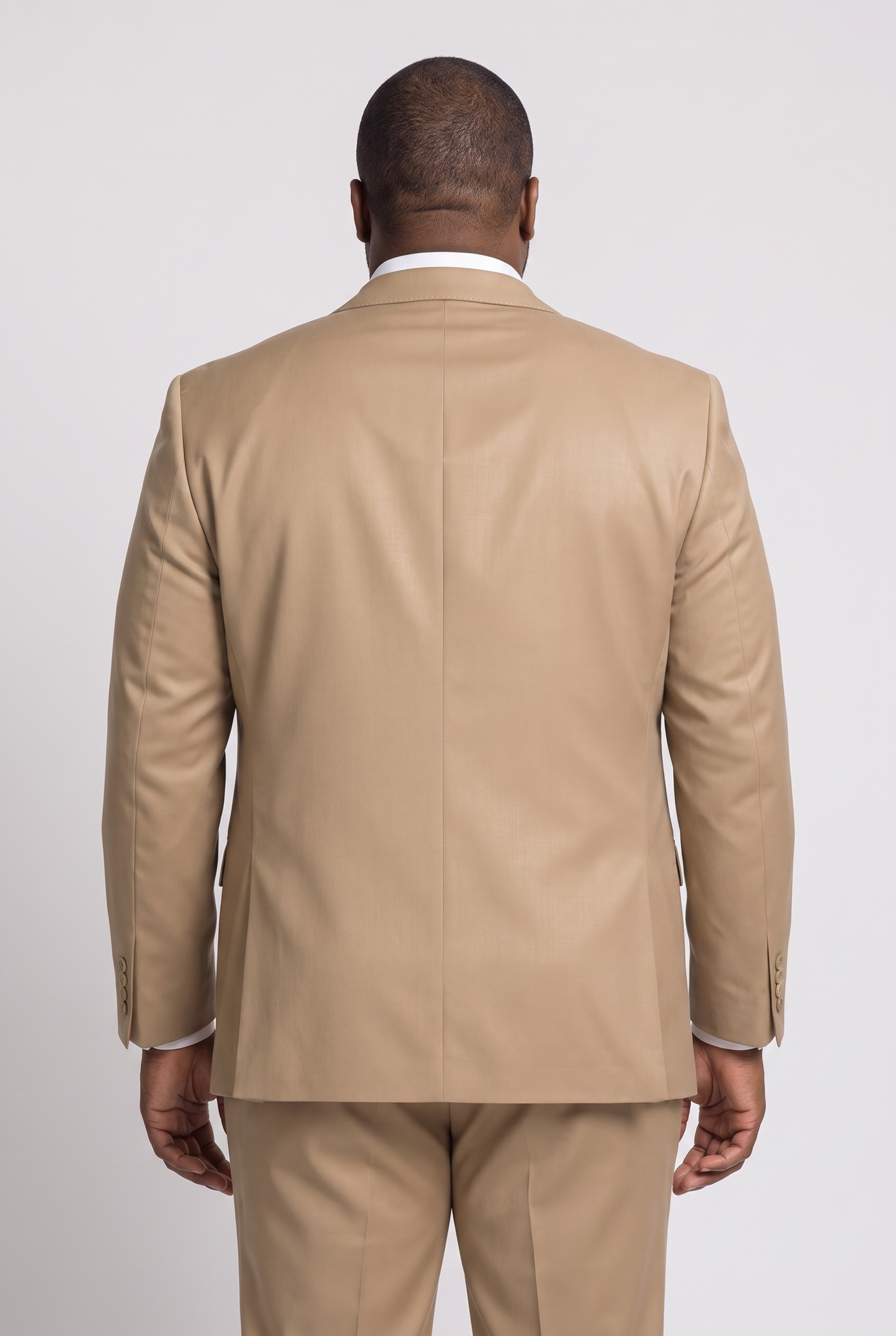 Terno Plus Size Slim Italiano Poliviscose - Cáqui