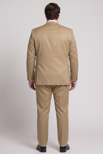 Costume Plus Size Slim Italiano Poliviscose - Cáqui
