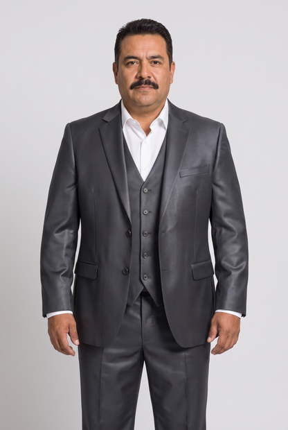 Colete Plus Size Slim Italiano Poliviscose - Grafite