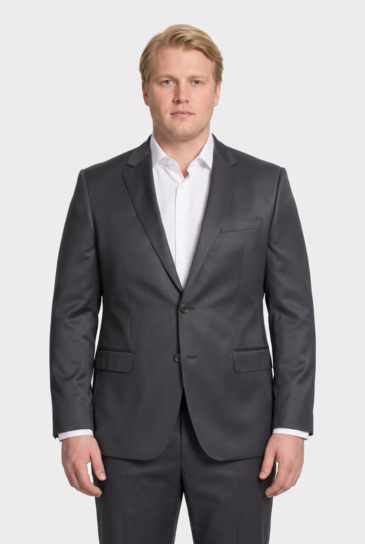 Costume Plus Size Slim Italiano Poliviscose - Grafite