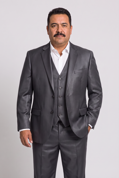 Colete Plus Size Slim Italiano Poliviscose - Grafite