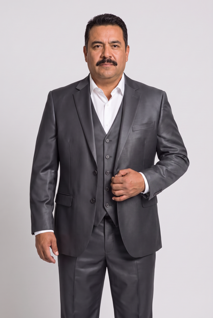 Terno Plus Size Slim Italiano Poliviscose - Grafite
