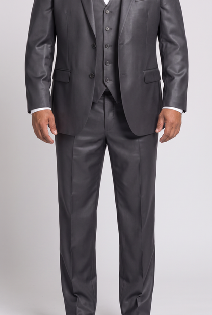Terno Plus Size Slim Italiano Poliviscose - Grafite