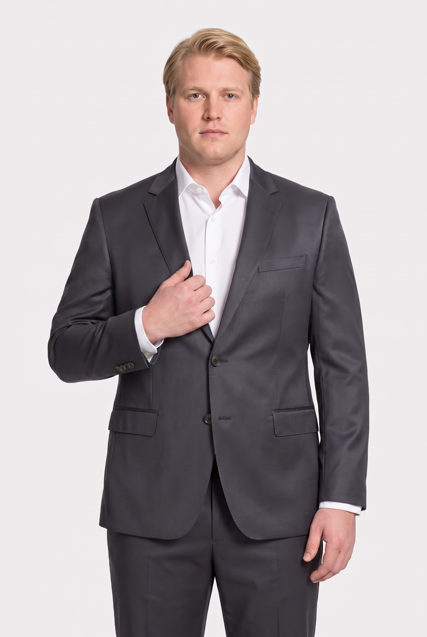 Costume Plus Size Slim Italiano Poliviscose - Grafite