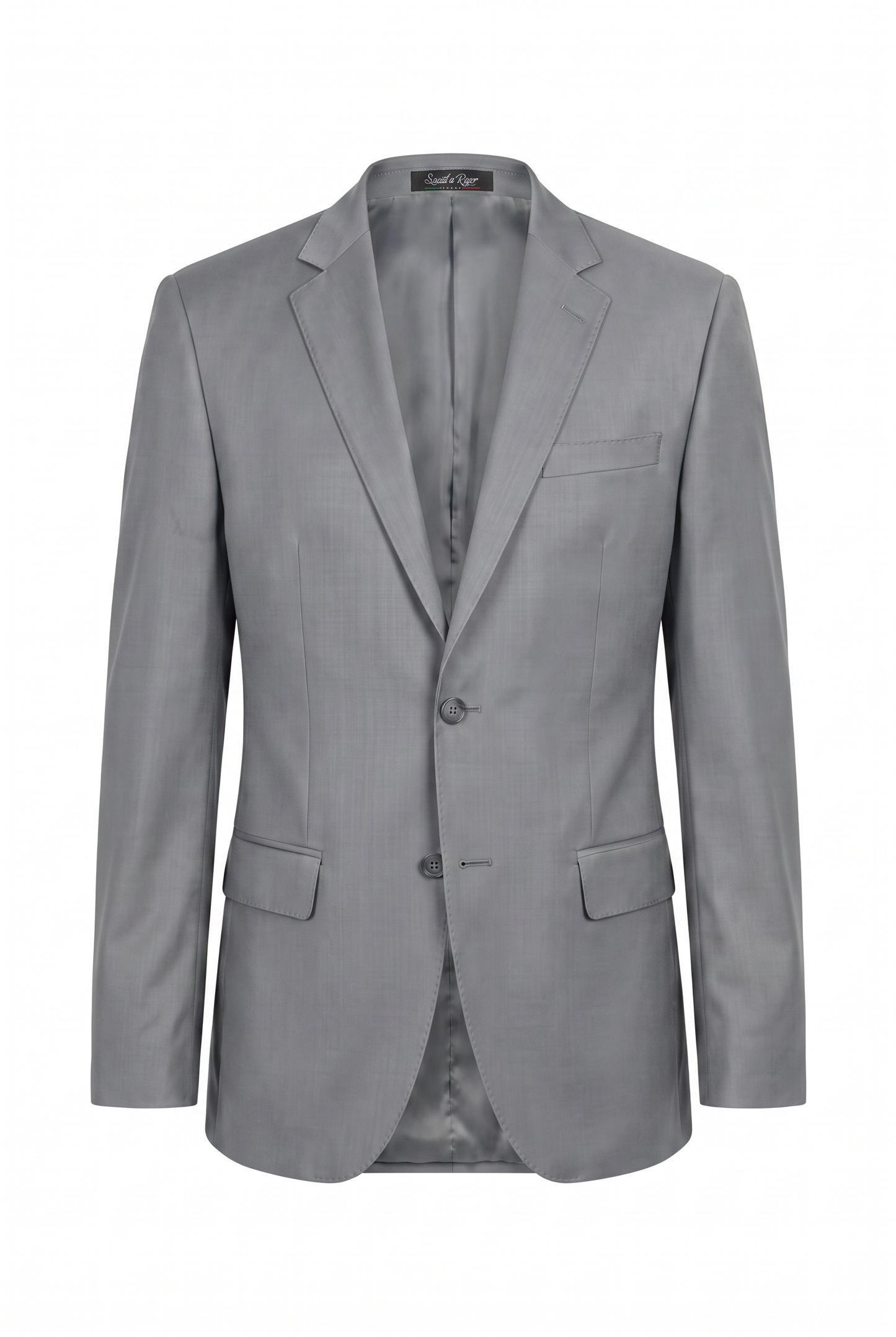 Costume Plus Size Slim Italiano Poliviscose - Cinza Aço